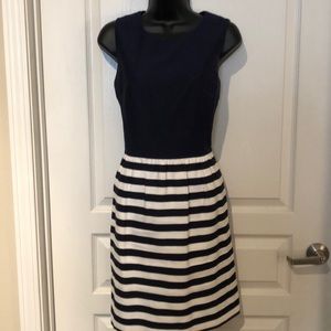 Fitted/tailored blue and white dress!